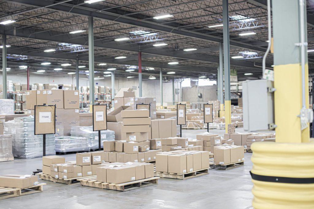 NewStream warehouse with packages